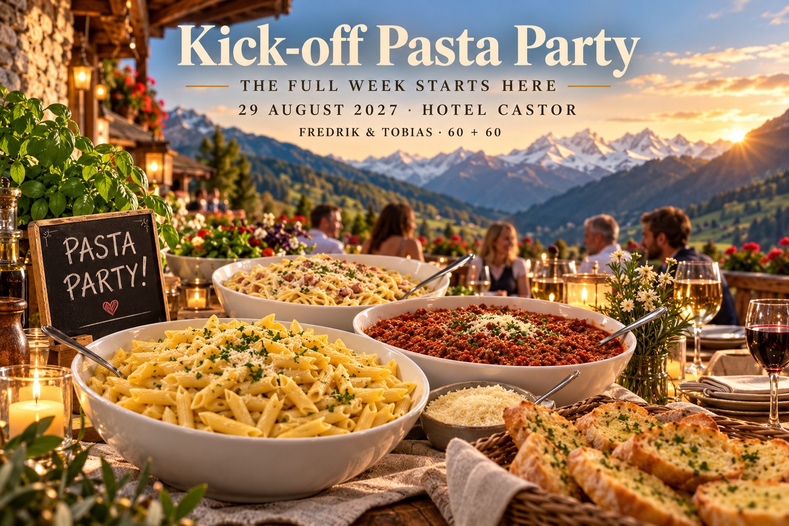 Kick-off Pasta Party · 29 August 2027 · Hotel Castor